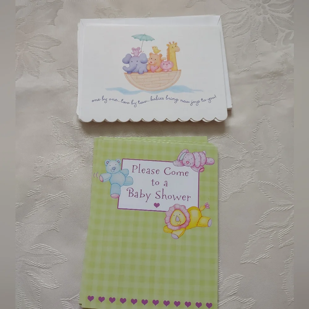 15 baby shower party cards invitations animal print